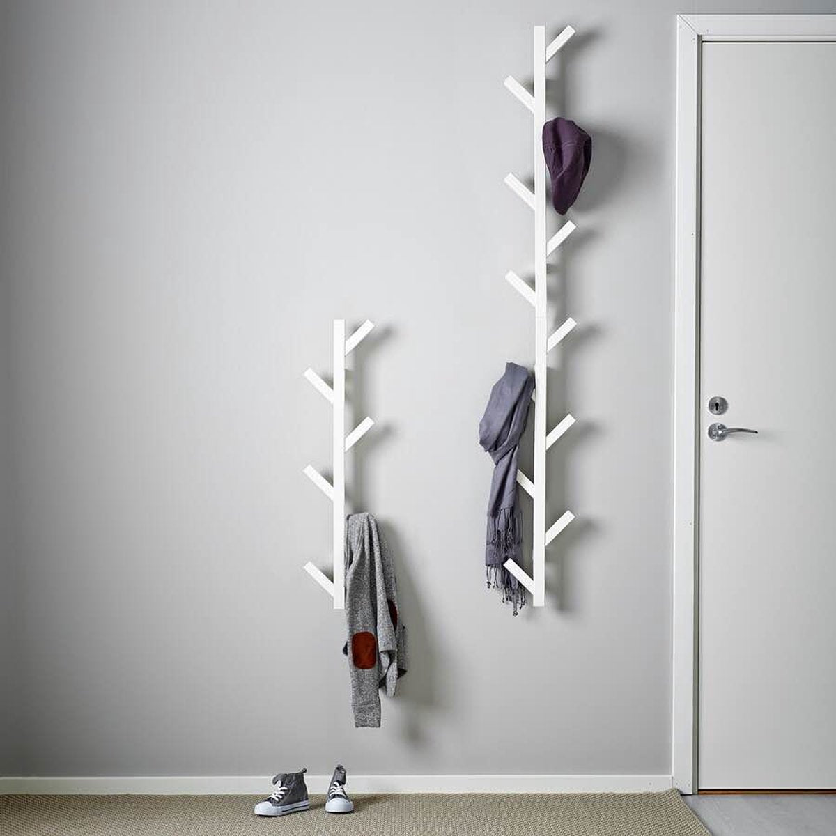 Wall-Mounted Coat Rack – 6 Hooks (White, 78cm) {{ variant }{{ image_name }