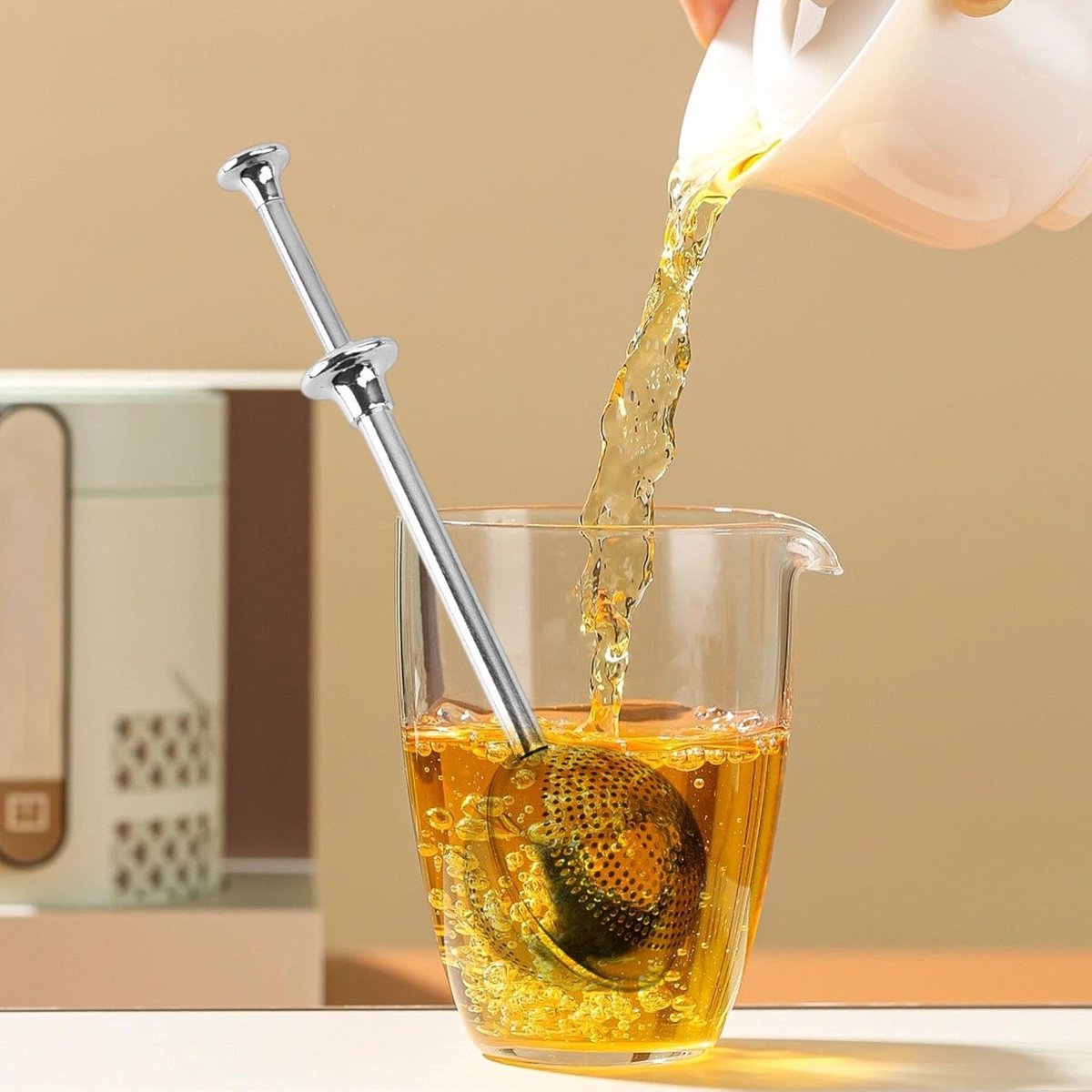 Rixora® Tea Strainer with Handle & Drip Tray – Set of 3 {{ variant }{{ image_name }