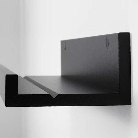 Black Gloss Wooden Floating Wall Shelf Set – 2-Pack (55cm) {{ variant }{{ image_name }