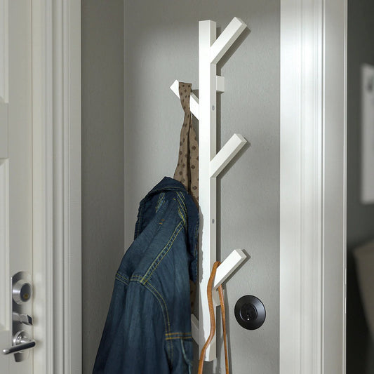 Wall-Mounted Coat Rack – 6 Hooks (White, 78cm) {{ variant }{{ image_name }