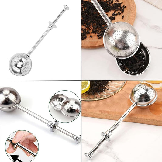 Rixora® Tea Strainer with Handle & Drip Tray – Set of 3 {{ variant }{{ image_name }