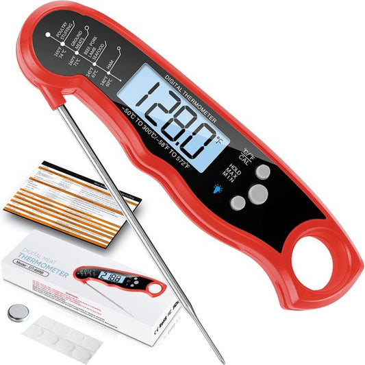 Rixora® Digital Meat Thermometer – Wireless & Waterproof (Red) {{ variant }{{ image_name }