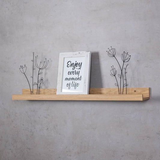 Brown Gloss Wooden Floating Wall Shelf Set – 2-Pack (55cm) {{ variant }{{ image_name }
