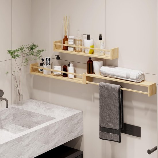 Birch Pattern Floating Wall Shelf Set – 2-Pack (57cm) {{ variant }{{ image_name }