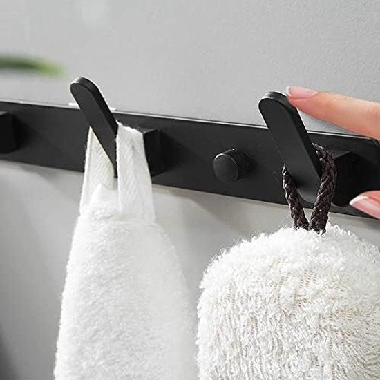 Black Metal Wall-Mounted Coat Rack – 6 Hooks {{ variant }{{ image_name }