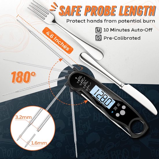 Rixora® Digital Meat Thermometer – Wireless & Waterproof (Black) {{ variant }{{ image_name }