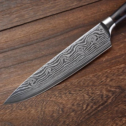 Rixora® Professional Chef's Knife – 20cm Japanese-Style with Damascus Pattern {{ variant }{{ image_name }
