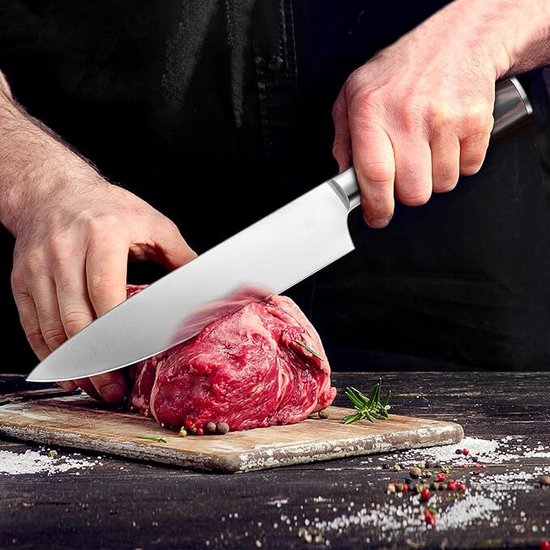 Rixora® Professional Chef's Knife – 20cm Japanese-Style with Damascus Pattern {{ variant }{{ image_name }