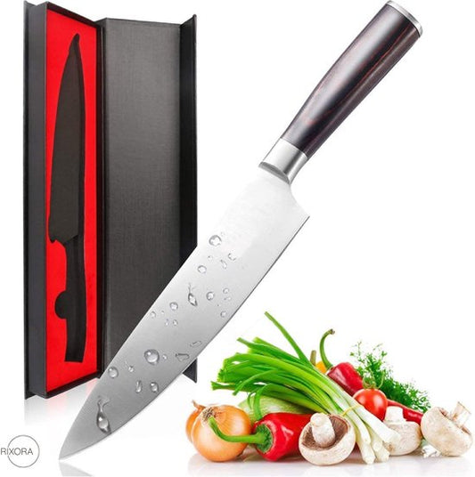 Rixora® Professional Chef's Knife – 20cm Japanese-Style with Damascus Pattern {{ variant }{{ image_name }