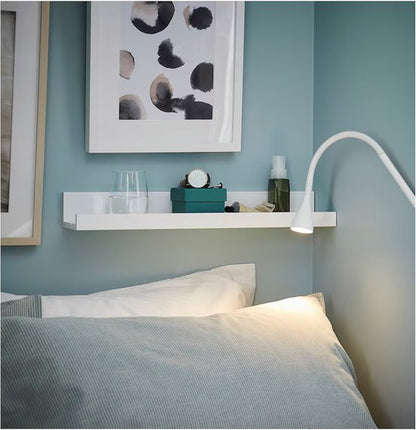 White Gloss Wooden Floating Wall Shelf Set – 2-Pack (55cm) {{ variant }{{ image_name }