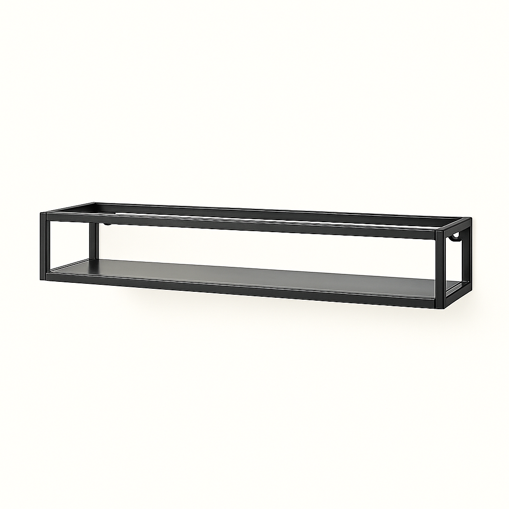 Black High Gloss Floating Wall Shelf – Sleek Modern Design for Home & Office - N-yla.com