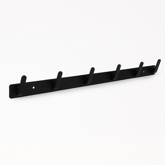 Black Metal Wall-Mounted Coat Rack – 6 Hooks {{ variant }{{ image_name }
